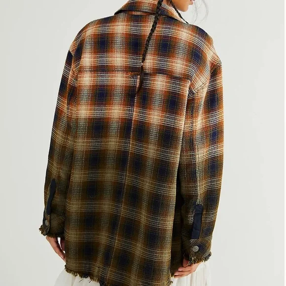 Free People anneli plaid shirt jacket shacket NWT - Picture 3 of 11
